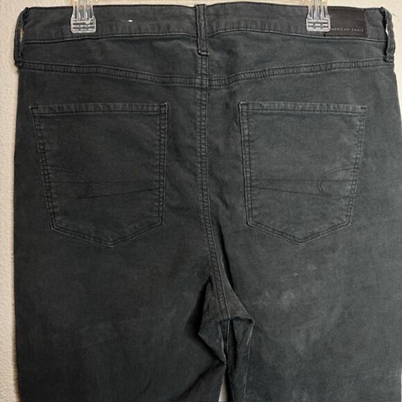 AE NWOT Corduroy Super High-Waisted Flare Pant Gray Sz 14 - Picture 6 of 14